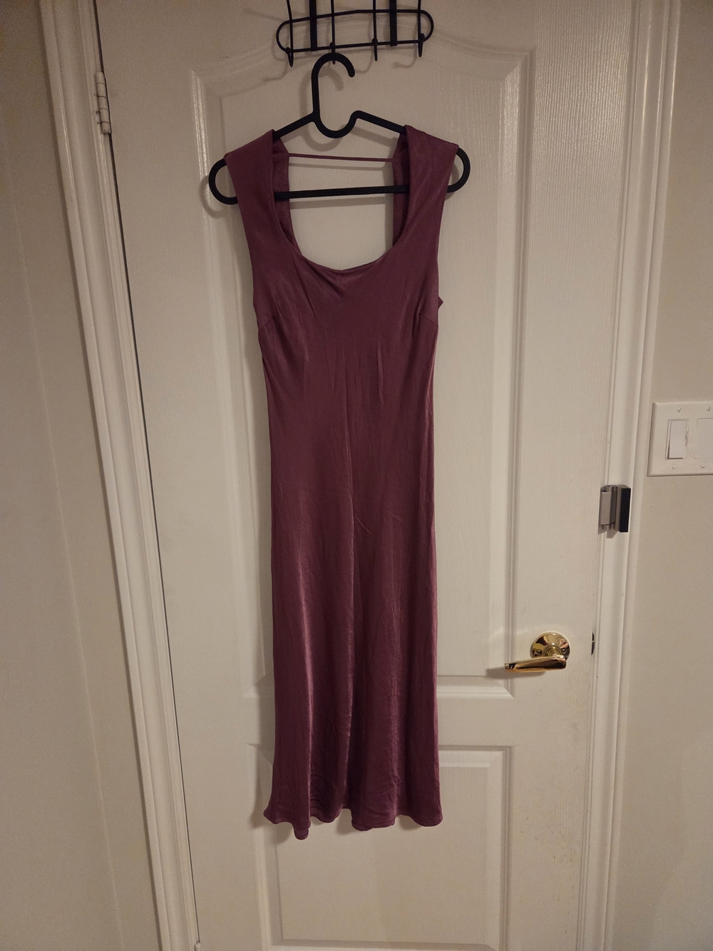 Vintage Sleeveless Satin Pink/purple Mauve Midi Dress